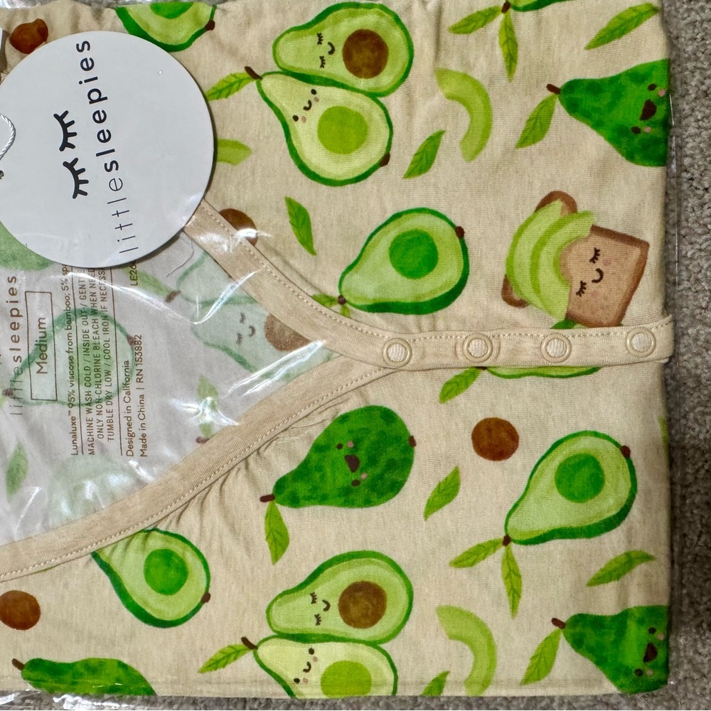 NWT Little Sleepies Avocado Toast size Medium Top Only, Pants also available - Picture 3 of 4